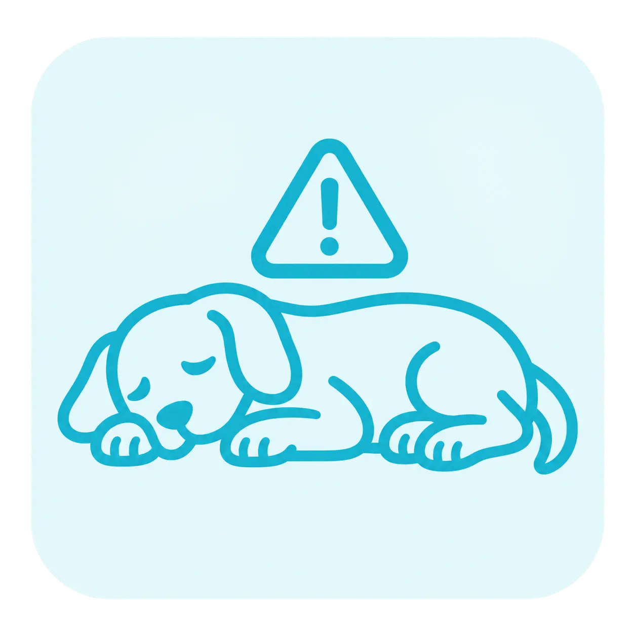 Illustration of a collapsed dog
